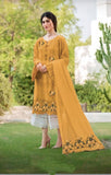 3 Piece Unstitched Heavy Embroidered Chicken Kari Pure Lawn Suit With Heavy Embroidered Bamber Chiffon Dupatta