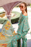 3 Piece Unstitched Embroidered Lawn Suit With Digital Printed Bamber Chiffon Dupatta