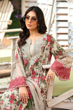 3 Piece Unstitched Heavy Embroidered Lawn Suit with Fine Printed Silk Dupatta