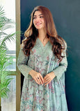 3 Piece Unstitched Digital Printed Embroidered Lawn Suit with Fine Printed Silk Dupatta